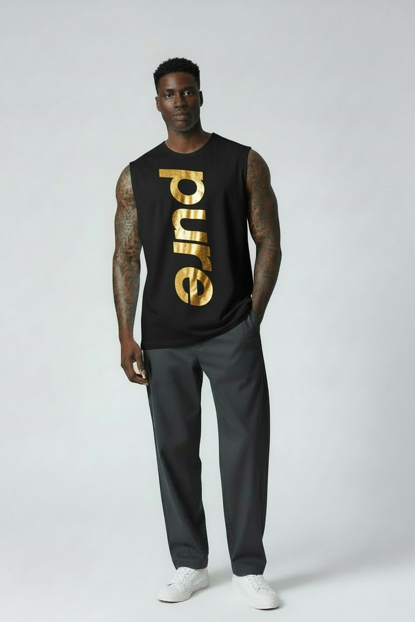 Black & Gold Sleeveless shirt