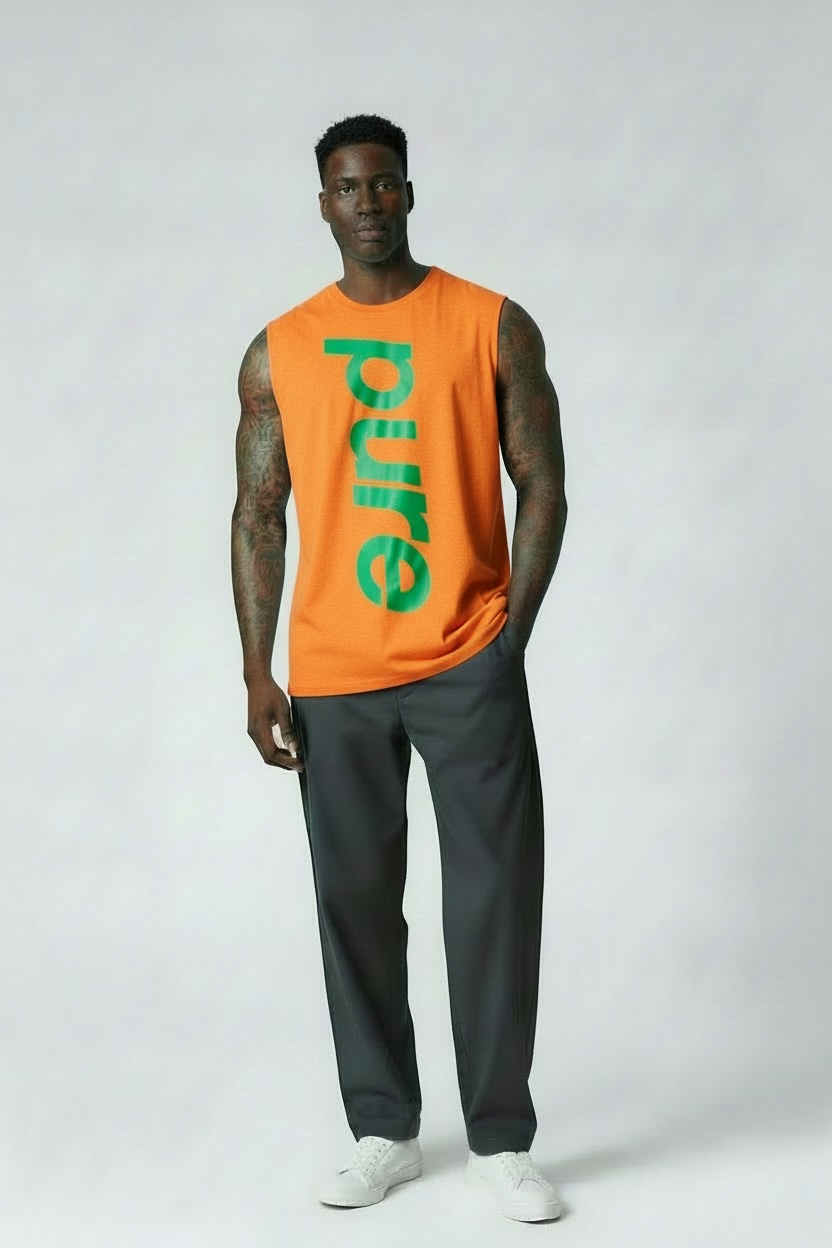 Orange sleeveless vest