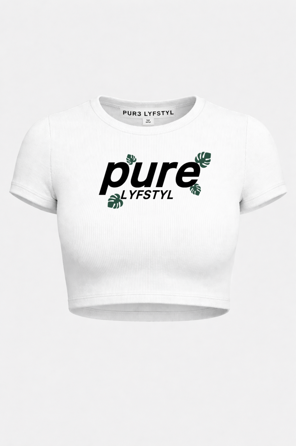 Black on white Ladies Crop top