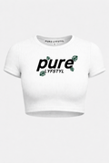 Black on white Ladies Crop top