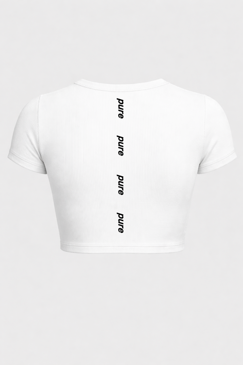 Black on white Ladies Crop top