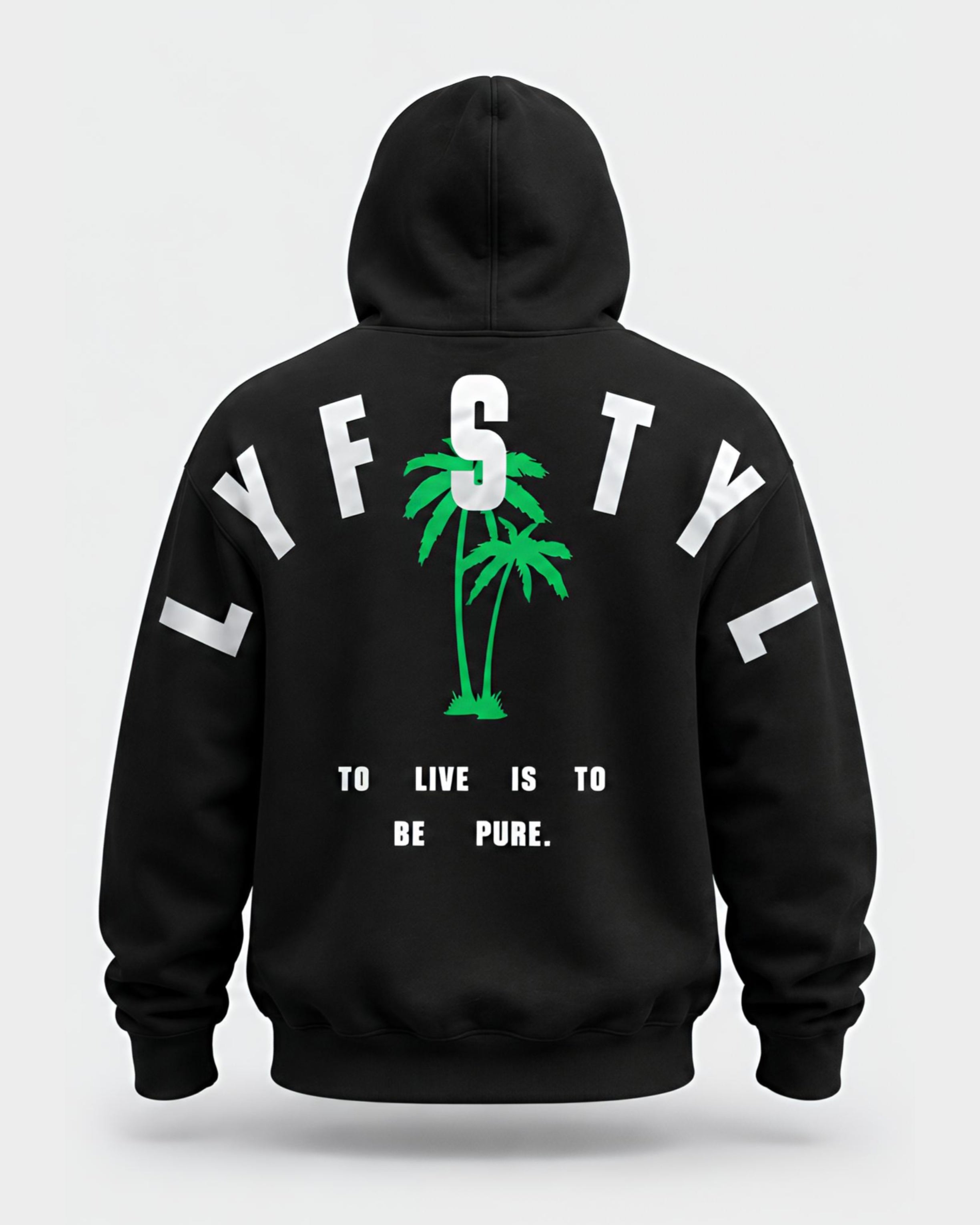 PUR3 silver black hoodie